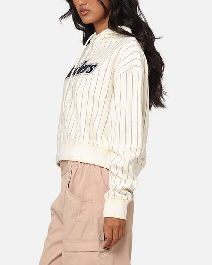 Pro Standard Women's Las Vegas Raiders Fleece Cropped Pullover Hoodie Eggshell/Grey