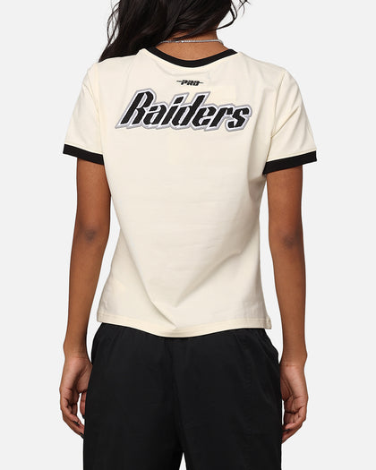 Pro Standard Women's Las Vegas Raiders SJ Ringer T-Shirt Eggshell/Black