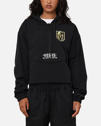 Pro Standard Women's Vegas Golden Knights Woven Half Zip Cropped Jacket Black
