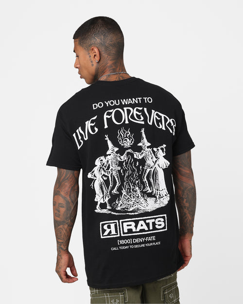 Rats Get Fat Rats Live Forever T-Shirt Black