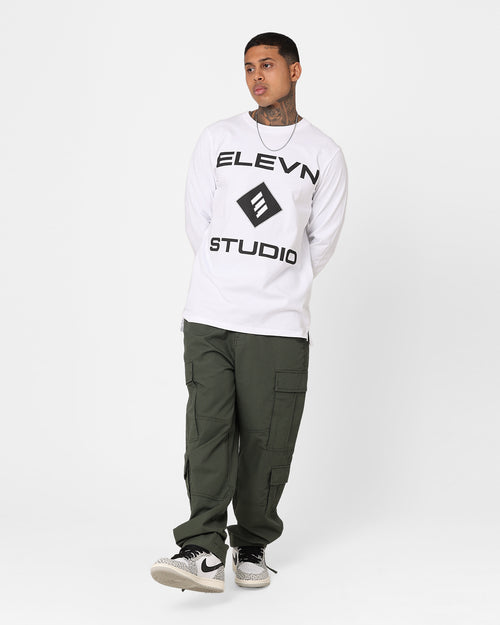 Elevn Clothing Co Studio Long Sleeve T-Shirt White