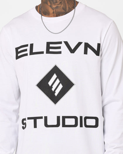 Elevn Clothing Co Studio Long Sleeve T-Shirt White