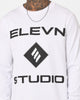 Elevn Clothing Co Studio Long Sleeve T-Shirt White