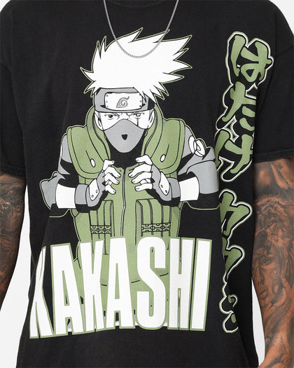 73Studio X Naruto Kakashi Vintage T-Shirt Black Wash