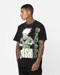 73Studio X Naruto Kakashi Vintage T-Shirt Black Wash