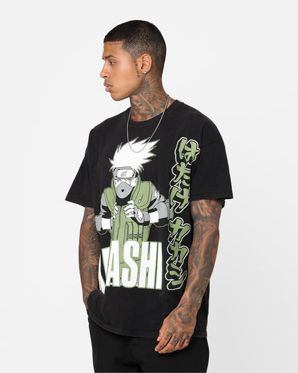 73Studio X Naruto Kakashi Vintage T-Shirt Black Wash
