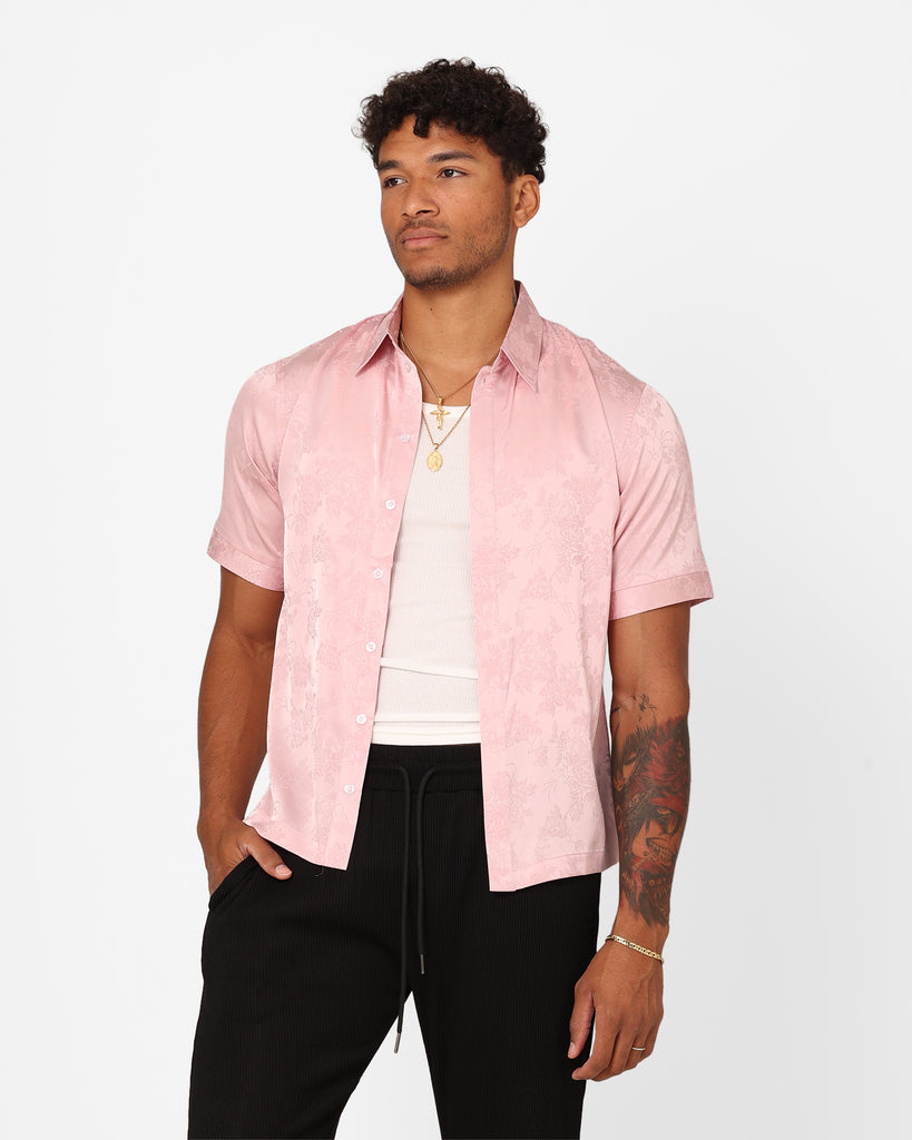 XXIII Perry Satin Button Up Shirt Pink | Culture Kings