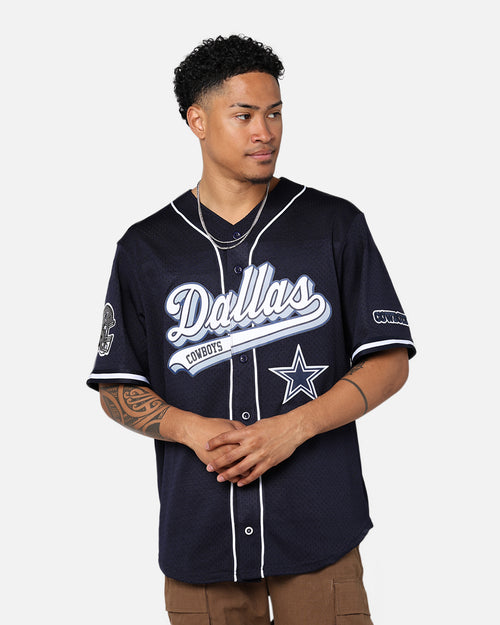 Pro Standard Dallas Cowboys Mesh Button Down Jersey Midnight Navy