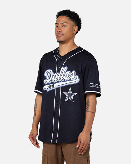 Pro Standard Dallas Cowboys Mesh Button Down Jersey Midnight Navy