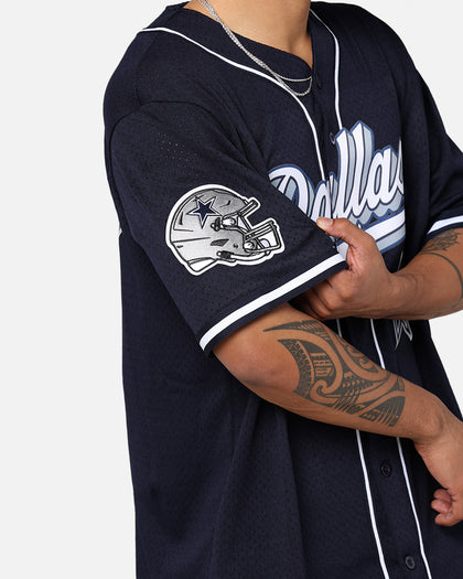 Pro Standard Dallas Cowboys Mesh Button Down Jersey Midnight Navy