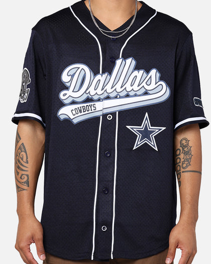 Pro Standard Dallas Cowboys Mesh Button Down Jersey Midnight Navy