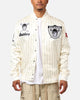 Pro Standard Las Vegas Raiders Pinstripe Satin Jacket Eggshell/Yellow