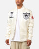 Pro Standard Las Vegas Raiders Pinstripe Satin Jacket Eggshell/Yellow