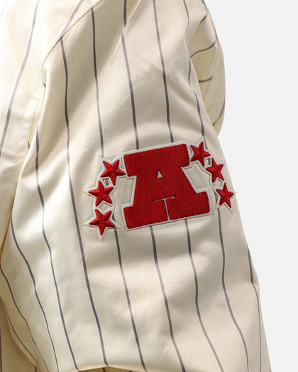 Pro Standard Las Vegas Raiders Pinstripe Satin Jacket Eggshell/Yellow