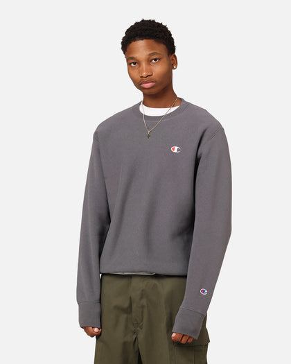 Champion Reverse Weave Small C Crewneck Grey Ocean