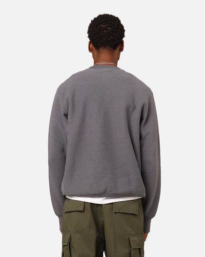 Champion Reverse Weave Small C Crewneck Grey Ocean
