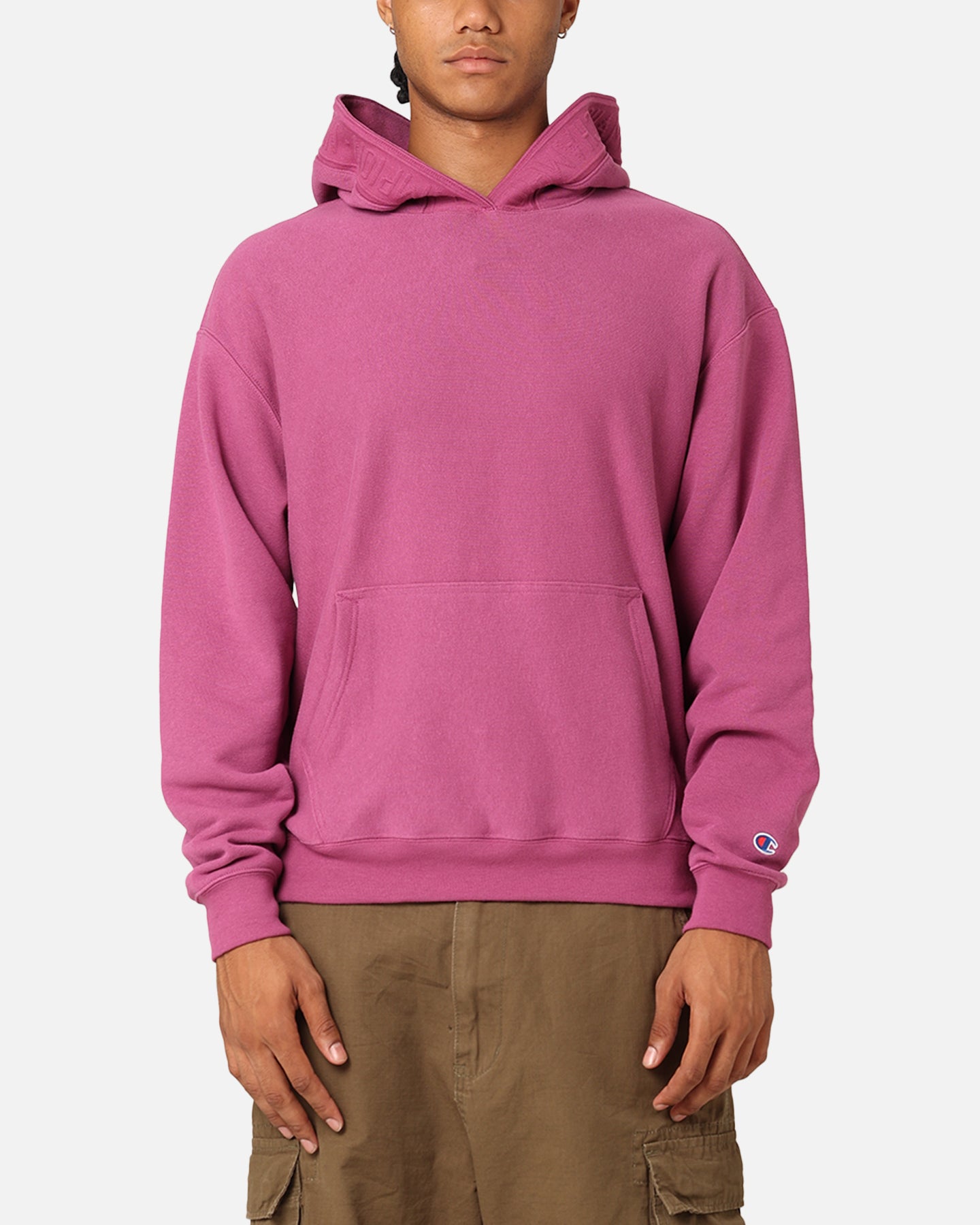 Champion Reverse Weave Terry Tape Hoodie Berry | Culture Kings Champion Reverse Weave Terry Tape Hoodie Berry | Culture Kings