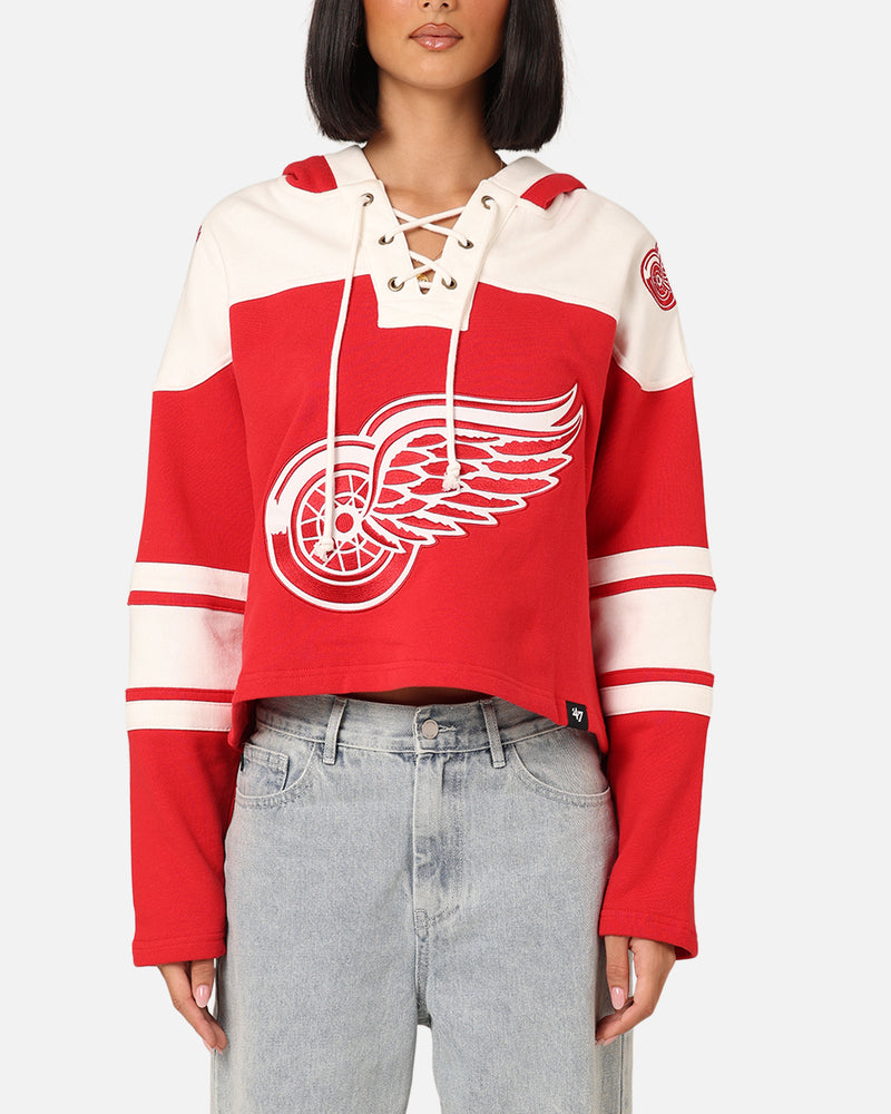 47 Brand Women's Detroit Red Wings Cropped Lacer Hoodie Red