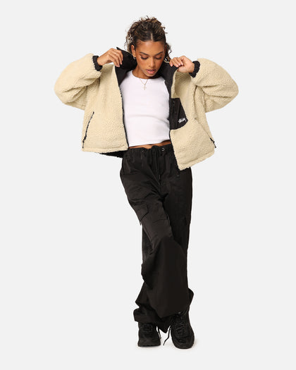 Stussy Women's 8 Ball Reversible Cropped Work Jacket Black