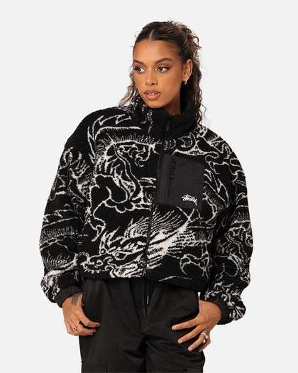 Stussy Women's Dragon Reversible Work Jacket Black | Culture Kings