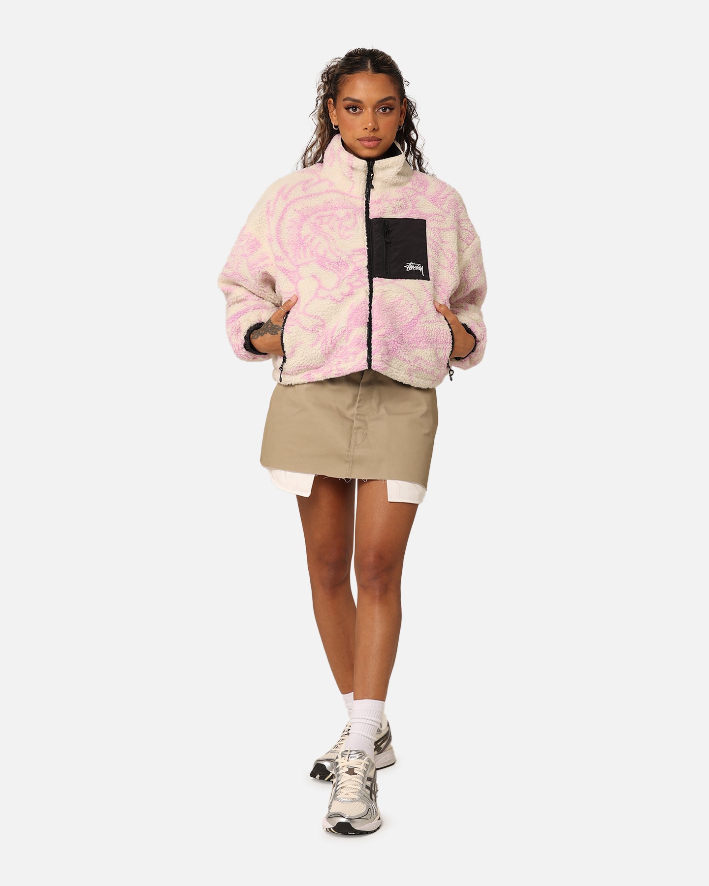 Stussy Women's Dragon Reversible Work Jacket Pink | Culture Kings