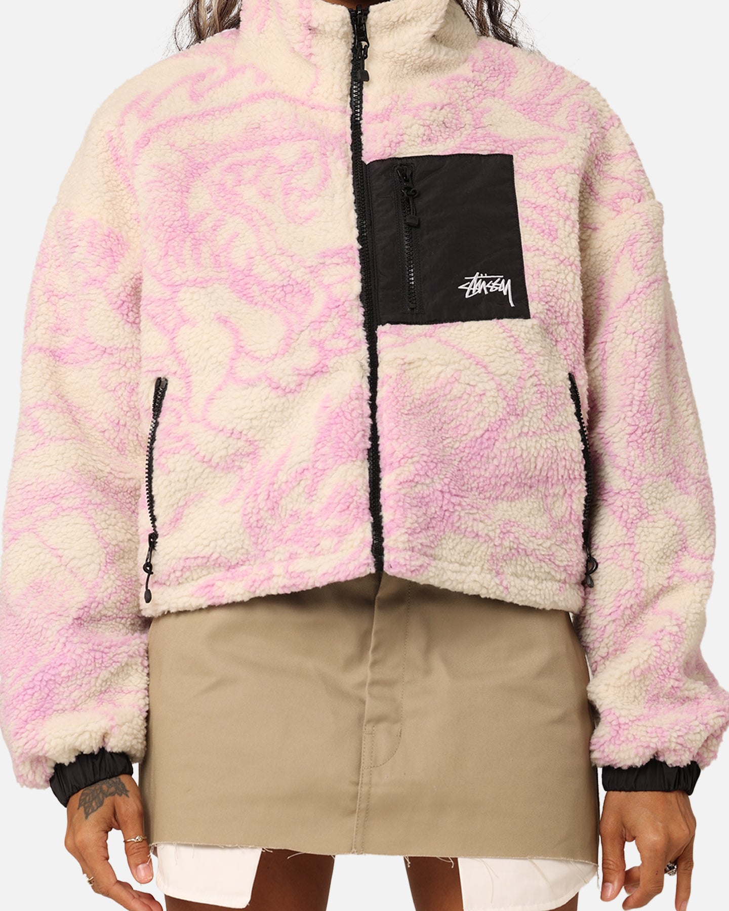 stussy woman ジャケット Stussy Women's Dragon Reversible Work Jacket Pink | Culture Kings