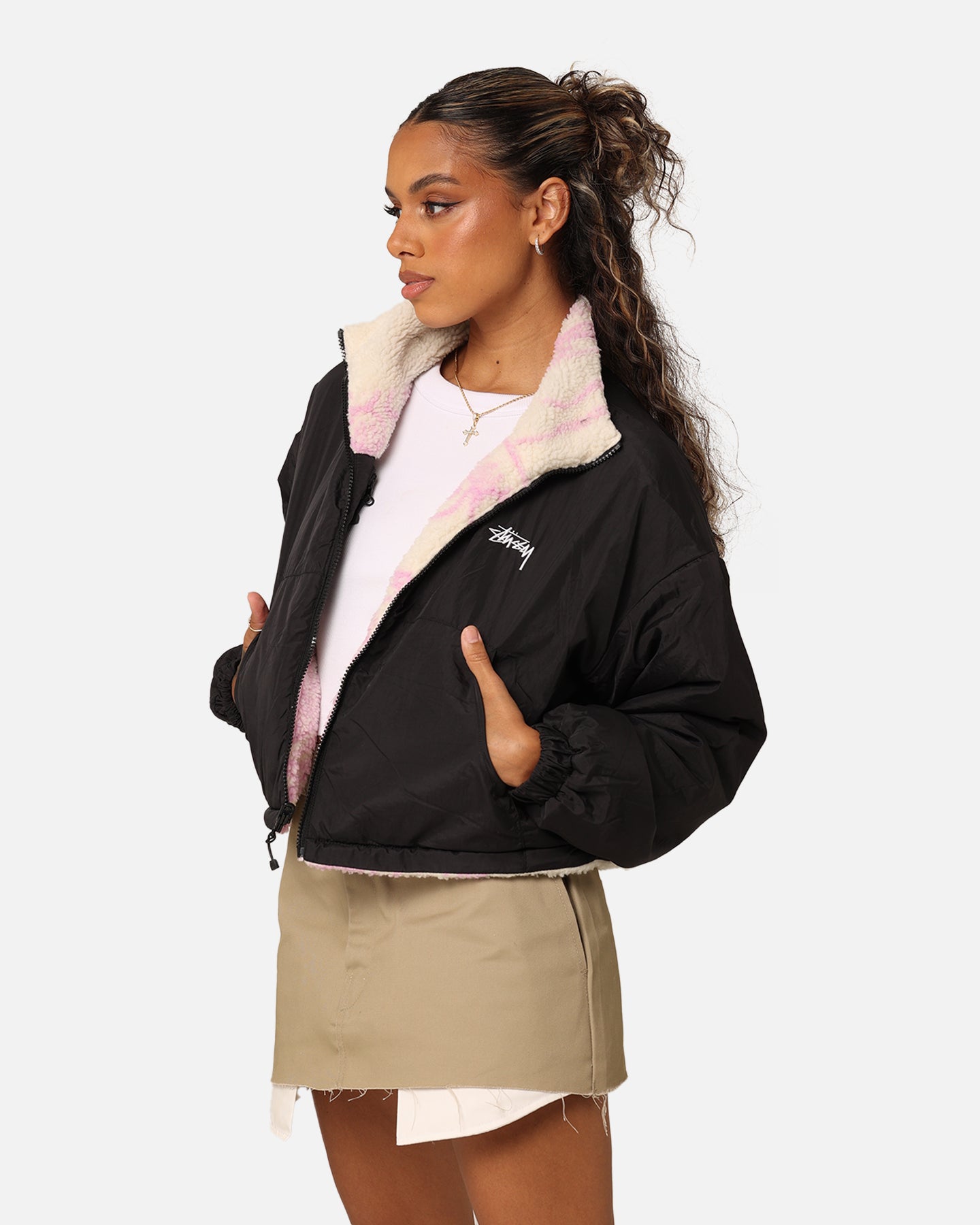 Stussy Women's Dragon Reversible Work Jacket Pink | Culture Kings