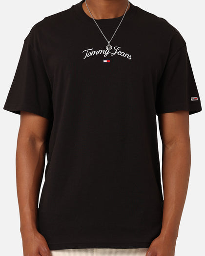 Tommy Jeans Relaxed Curved Serif Flag T-Shirt Black