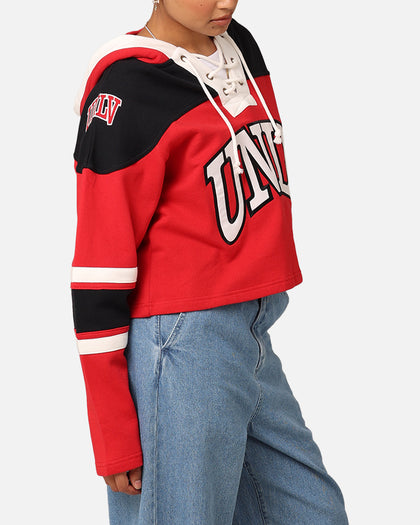 47 Brand Women's University Of Las Vegas Cropped Lacer Hoodie Red