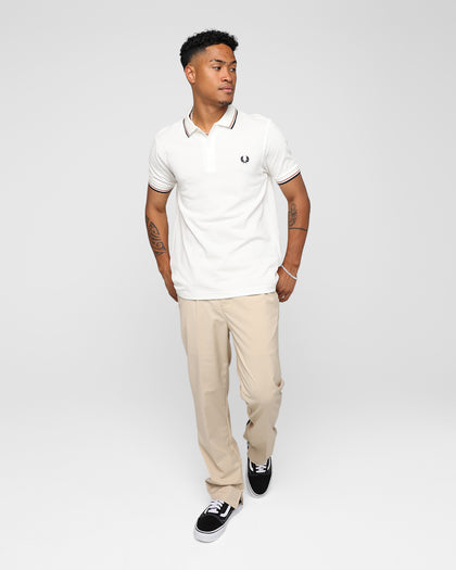 Fred Perry Twin Tipped Polo Shirt Snow White/Light Rust/Black