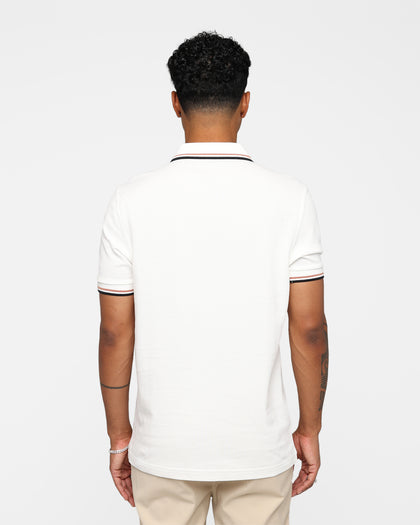 Fred Perry Twin Tipped Polo Shirt Snow White/Light Rust/Black