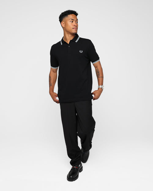 Fred Perry Twin Tipped Polo Shirt Black/Light Ice