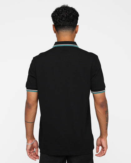 Fred Perry Twin Tipped Polo Shirt Black/Silky Peach/Deep Mint