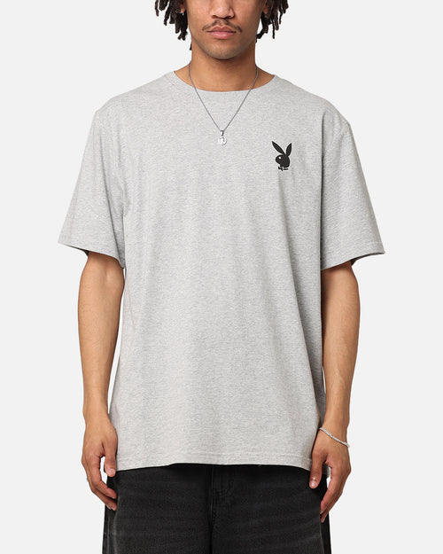 Playboy Logo Lockup T-Shirt Grey Marle
