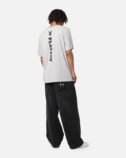 Playboy Logo Lockup T-Shirt Grey Marle