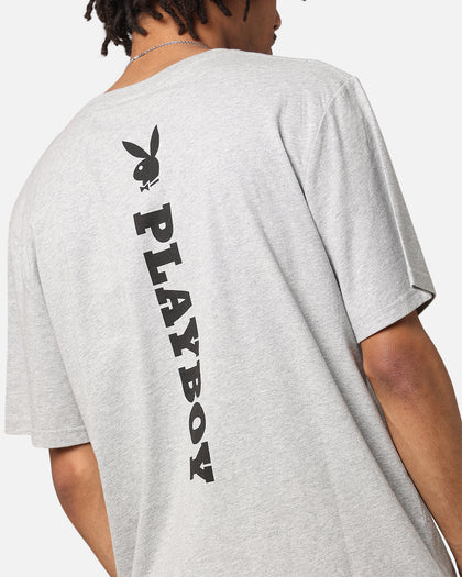Playboy Logo Lockup T-Shirt Grey Marle