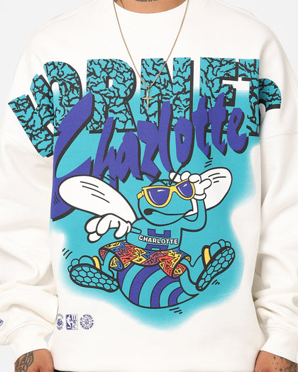 Mitchell & Ness Charlotte Hornets Suns Out Crewneck Vintage White