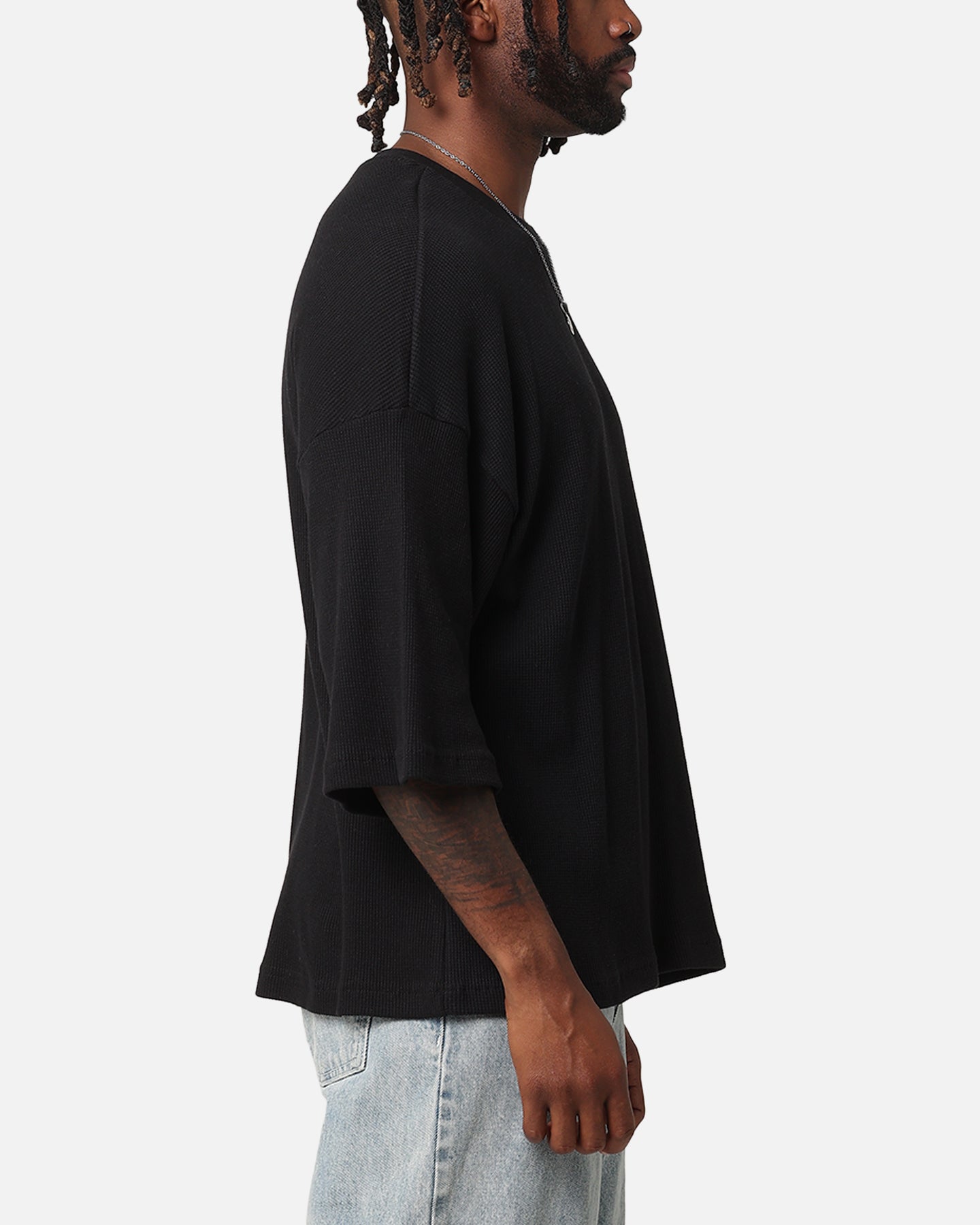 XXIII Waffle Midsleeve T-Shirt Black | Culture Kings