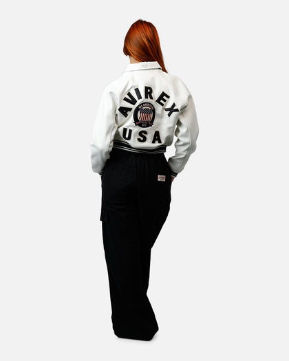 Avirex Women's Cropped Icon Jacket Snow White