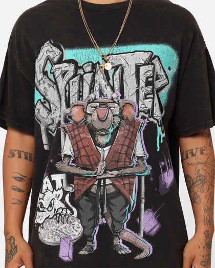 Goat Crew X Teenage Mutant Ninja Turtles Splinter Vintage T-Shirt Black Wash