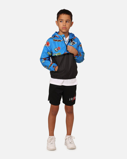 Nike Kids' Half-Zip Print Blocked Anorak Jacket Light Photo Blue