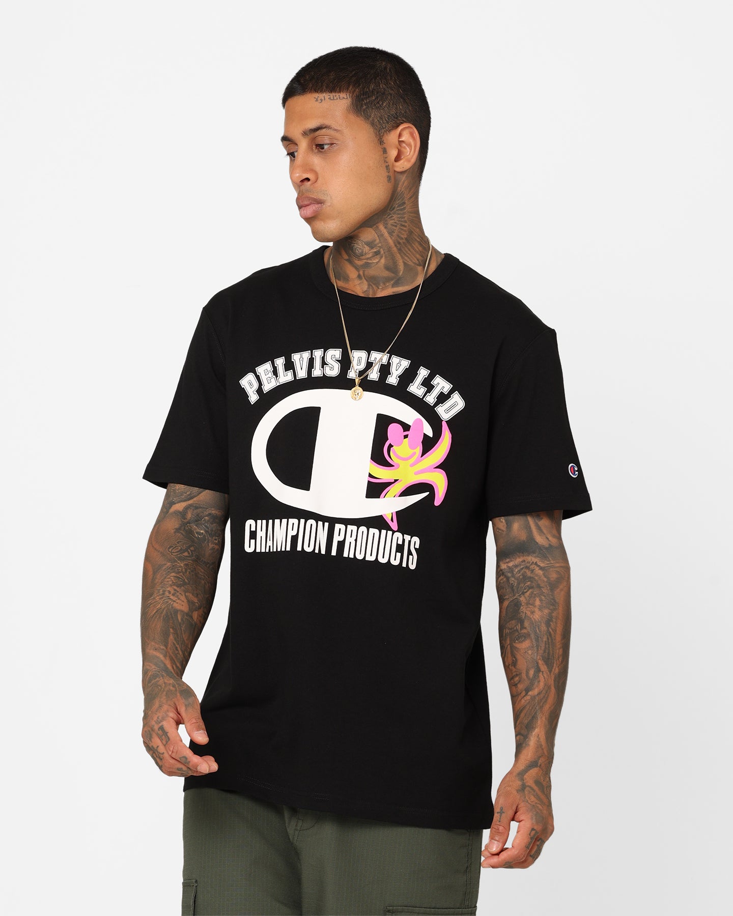 Champion X Pelvis Graphic T-Shirt Black | Culture Kings