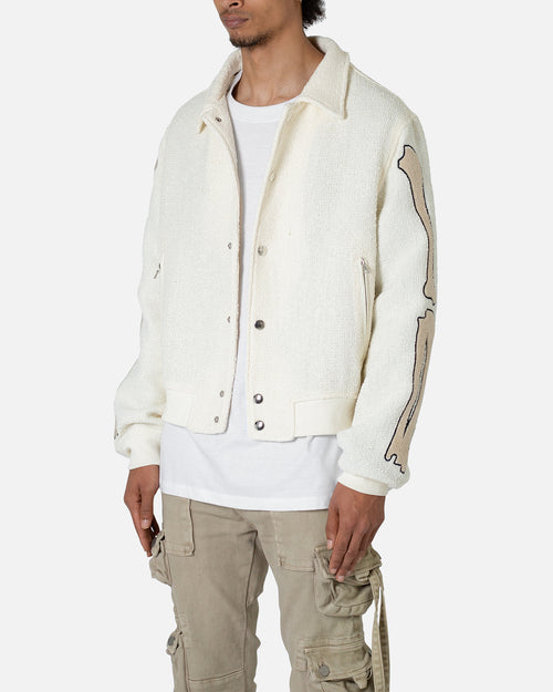 MNML Skeleton Varsity Jacket Cream