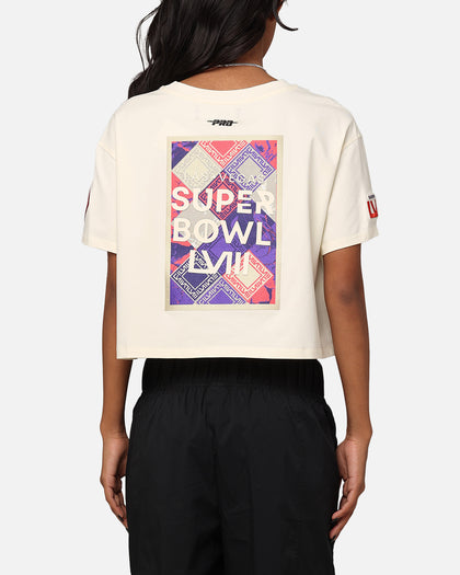 Pro Standard Women's NFL Las Vegas Super Bowl LVIII Croppec Boxy T-Shirt Eggshell