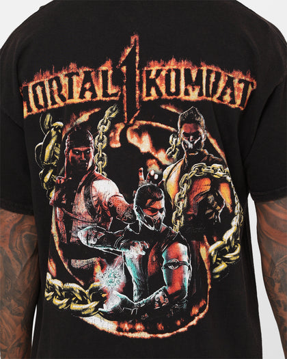 Goat Crew X Mortal Kombat Group Vintage T-Shirt Black Wash