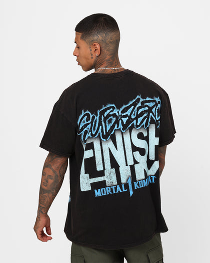 Goat Crew X Mortal Kombat Sub Zero Vintage T-Shirt Black Wash