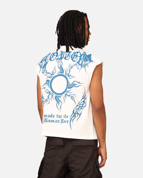 Loiter Hearts Ablaze Oversized Muscle T-Shirt Off White