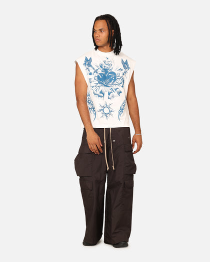 Loiter Hearts Ablaze Oversized Muscle T-Shirt Off White