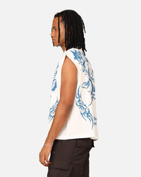 Loiter Hearts Ablaze Oversized Muscle T-Shirt Off White