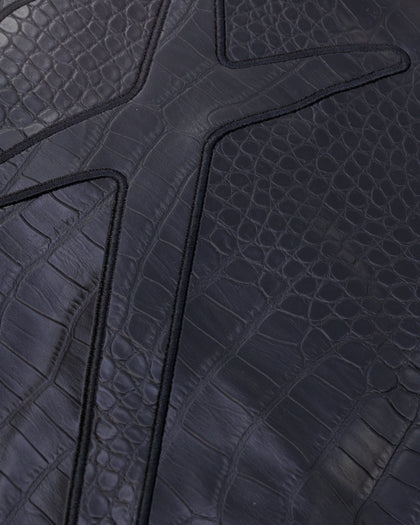 Loiter Atmosphere PU Leather Bomber Jacket Black